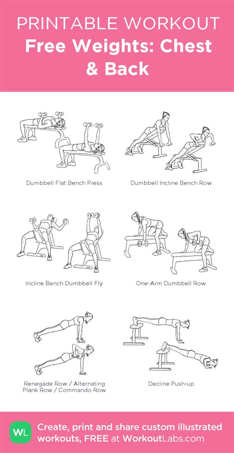 Free Weights Chest And Back Free Weight Workout Weights Workout For