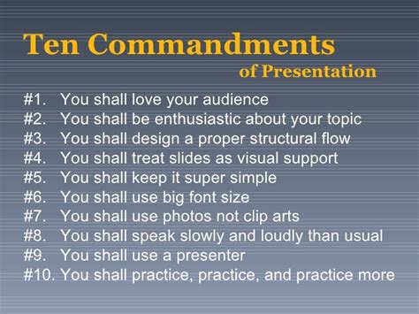 Ten Commandments Of Presentation