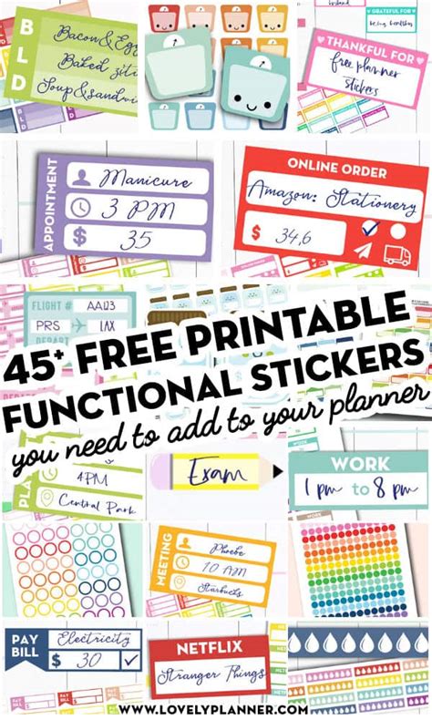 45 Free Printable Functional Stickers For Your Planner Or Bullet