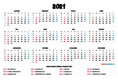 2021 And 2022 Calendar Printable With Holidays In 2021 Calendar