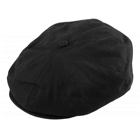 Flat Cap Jaxon Hats Cotton Newsboy Cap Black