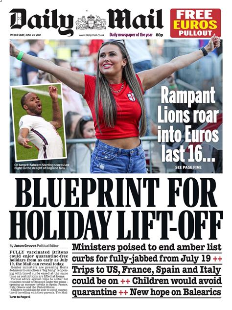 daily mail front page 23rd of june 2021 tomorrow s papers today