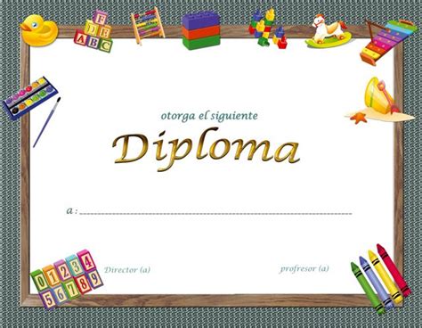 Plantillas De Diplomas Para Parvularia Y Kindergarten Gratis Frames