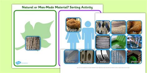 Natural Or Man Made Materials Sorting Activity Sorting Activities