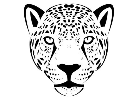 Simple Black Outline Jaguar Face Tattoo Design By Mask Maker