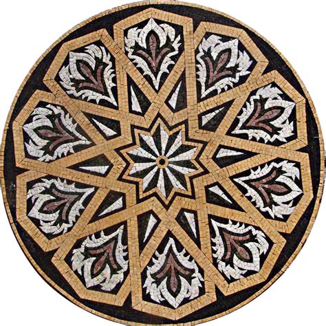 Geometric Mosaic Pattern Durrah Ivory Geometric Mozaico
