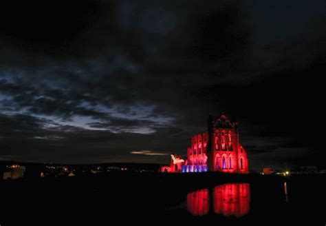 Spooky Illuminations At The Home Of Dracula Whitby Abbey The