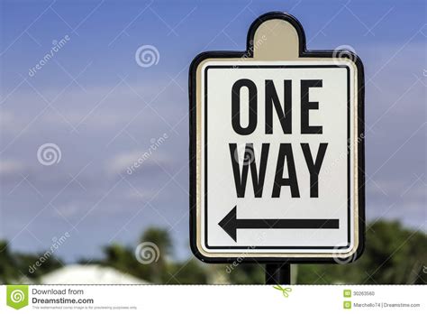 An Image Of A One Way Road Sign Stock Photo Image Of Letter Nobody