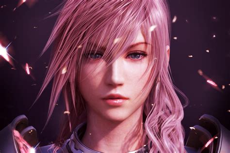 Pink Haired Female Character Illustration Video Games Claire Farron Final Fantasy Xiii Pink