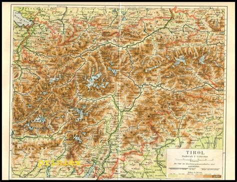 Timmelsjoch hochalpenstraße, österreich und italien. Landkarte Tirol Italien Österreich 1890 Original | eBay