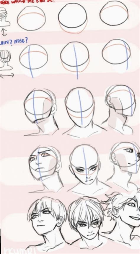 11 Anime Face Drawing Tutorial Drawing Tutorial Face Drawing