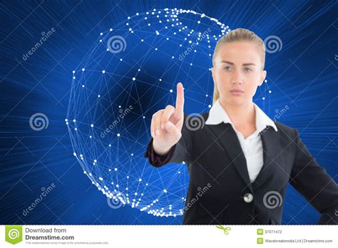 Businesswoman Pointing Somewhere Stock Photo Image Of Linear