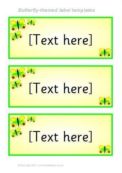 butterfly themed classroom label templates sb