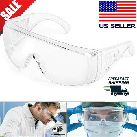 Us Safety Goggles Over Glasses Lab Work Eye Protective Eyewear Anti Fog Glasses Ebay