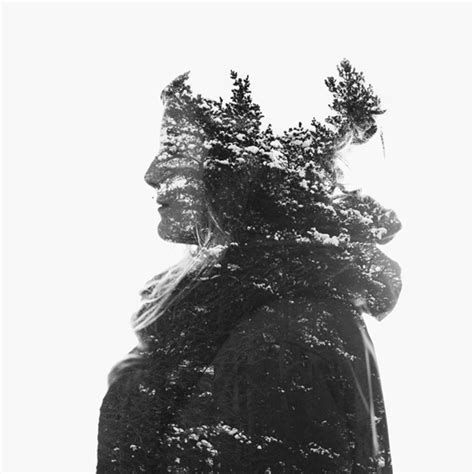 Multiple Exposure Portraits Between Man And Nature