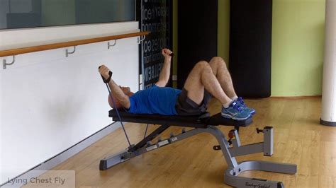 Lying Chest Fly With A Resistance Band Youtube