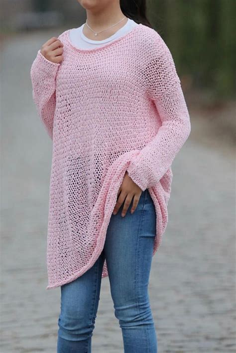 Oversized Chunky Knit Sweater Linen Cotton Sweater Loose Beautiful