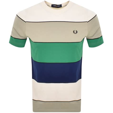 Fred Perry Bold Stripe T Shirt Green Mainline Menswear Sweden
