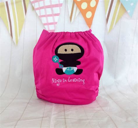 Ninja Baby Cloth Diaper Ninja In Training Embroidered Etsy