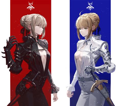 Artoria Pendragon Saber And Saber Alter Fate And 1 More Drawn By