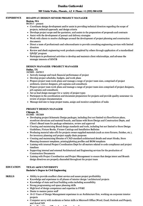 Resume For Interior Design Project Manager