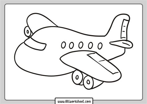 Airplane Coloring Page For Kindergarten