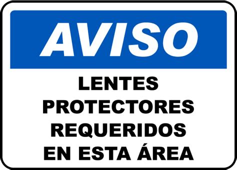 Spanish Safety Glasses Required In This Area Sign Save 10