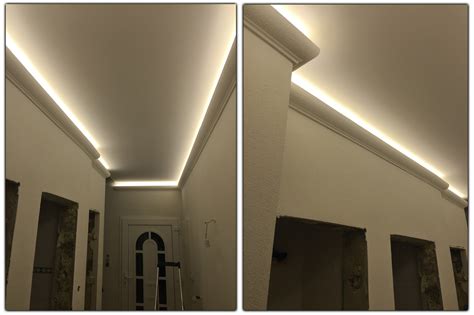 Abgehängte decken , vorgesetzte wände oder nischen mit versteckten lichtquellen oder lichtleiste. 2Meter LED PU Stuckleiste für indirekte Beleuchtung ...
