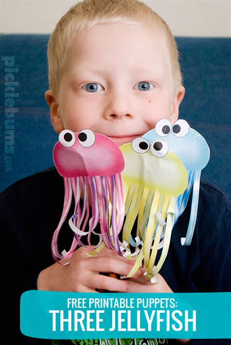 Three Jellyfish Printable Puppets Craft Activities For Kids Ocean