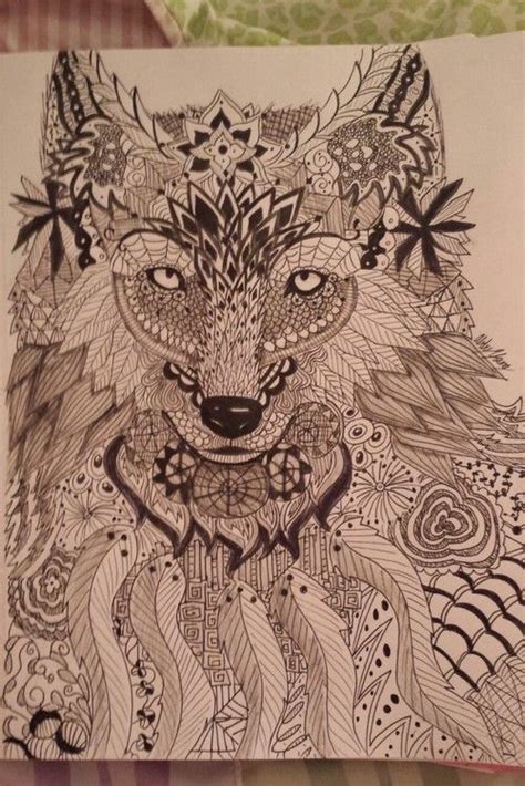 Wolf Zentangle By Kawaii Little Neko Zentangle Artwork Zentangle
