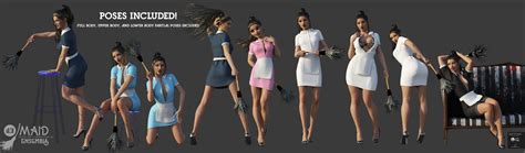 I13 Maid Ensemble And Poses For The Genesis 3 Females Daz 3d