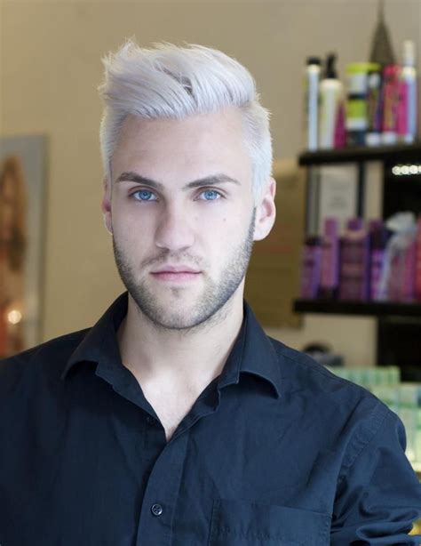 Pin By Lucian Salera On Mens Hair Style Guys With White Hair White