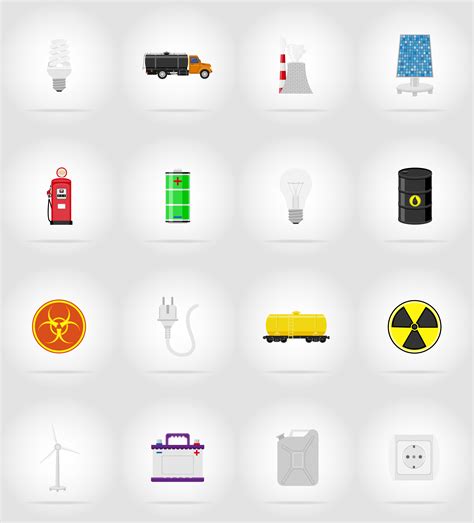 Power And Energy Flat Icons Flat Icons Vector Illustration 509755