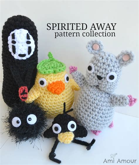 Spirited Away Crochet Pattern Set Mouse Soot Sprite No Face Etsy