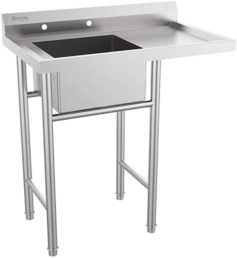 Bonnlo 304 Stainless Steel Utility Sink With Drainboard One
