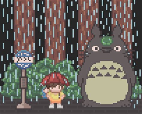 My Neighbor Totoro For The Pixel Daily Today Rain Rpixelart