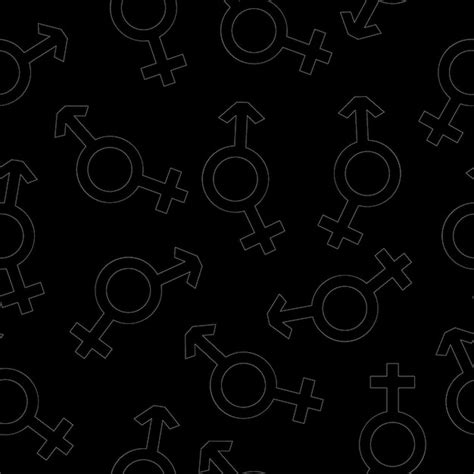Premium Vector Seamless Pattern Of Hermaphrodite Sign Unisex Symbols Male And Female Sex