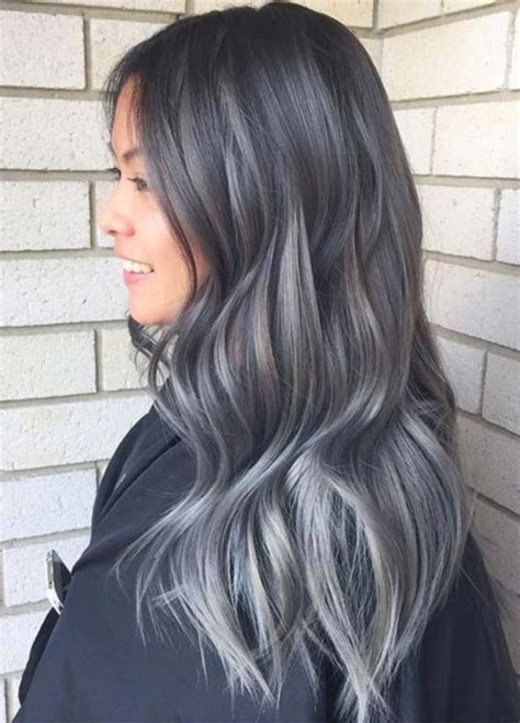 46 Adorable Grey Blue Hair Color Trend Ideas For Women Grey Ombre
