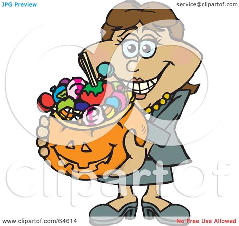 Royalty Free Rf Clipart Illustration Of A Trick Or Treating Woman