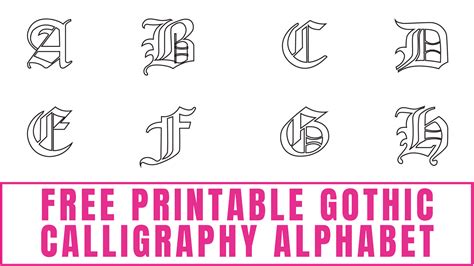Gothic Calligraphy Alphabet A Z