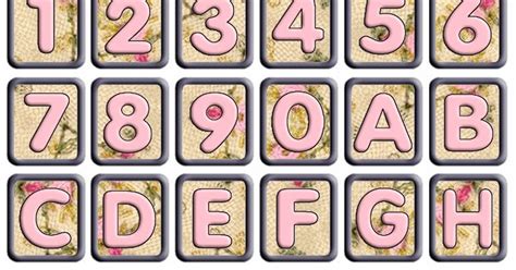 Artbyjean Paper Crafts Alphabets And Numbers Scrapbook Tiles