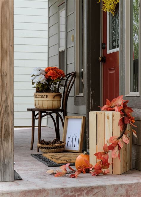 Fall Front Porch Decorating Ideas On A Budget Fall Decorations Porch
