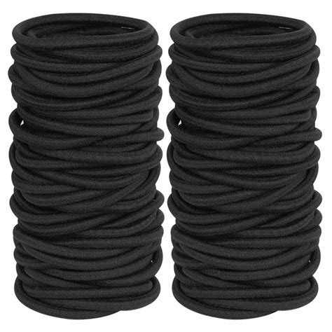 120 Pieces Black Hair Ties For Thick And Curly Hair Ponytail Holders