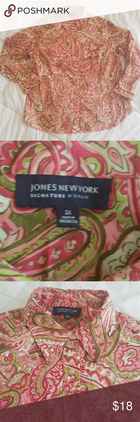 Jones New York Signature Paisley Button Down Shirt Jones New York