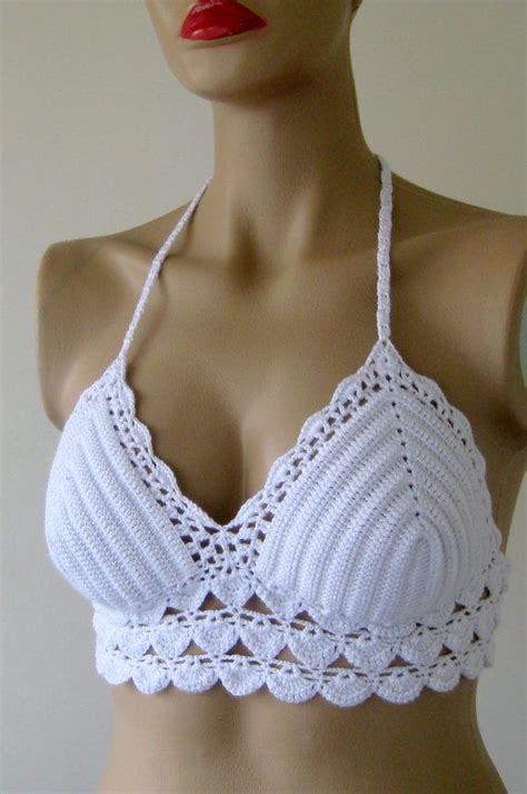 White Crochet Bikini Bustier Women Bikini Top Swimwear Beach Wear 2016