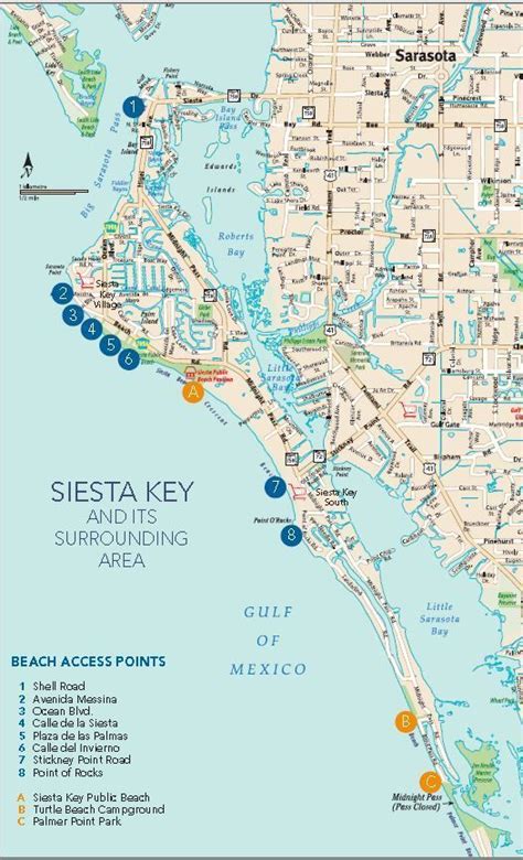 Siesta Key Map Siesta Key Beach Florida Gulf Coast Florida Sarasota
