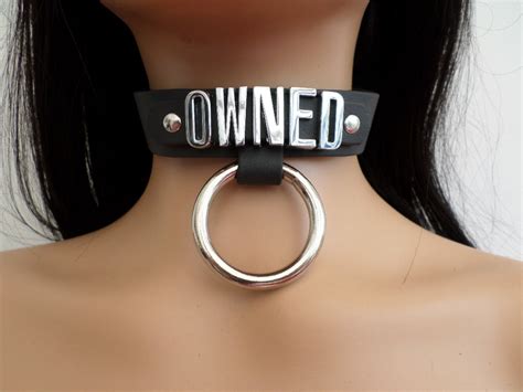 real leather fetish bondage owned collar 24 mm with 18mm etsy