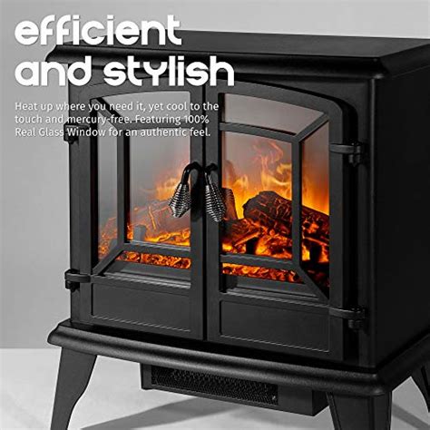 Della 20 Freestanding Portable Electric Fireplace Stove Heater
