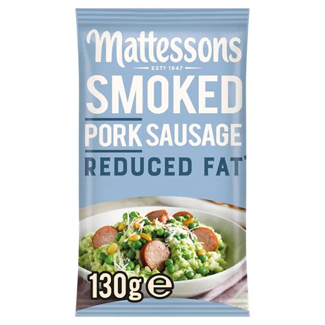 Mattessons Smoked Pork Sausage Reduced Fat 130g Pork Iceland Foods
