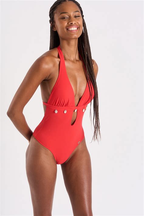 Spring Shellina Red One Piece Swimsuit With Hanging Shells Banana Moon®